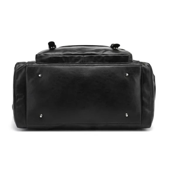 TRAVEL Bag Waterproof PU Leather Brown Duffle Bag - Picture 11 of 14